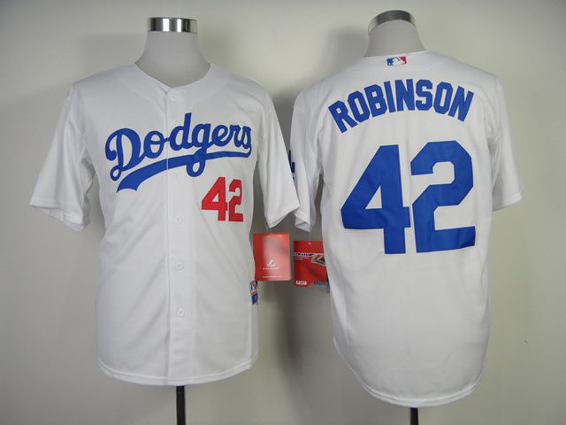 Men Los Angeles Dodgers #42 Robinson White MLB Jerseys